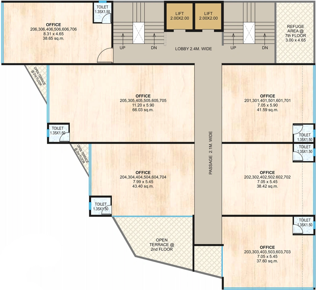 Floor Plan of Commercial Aura Sky Tower in Sharanpur, Nashik - Image 280808