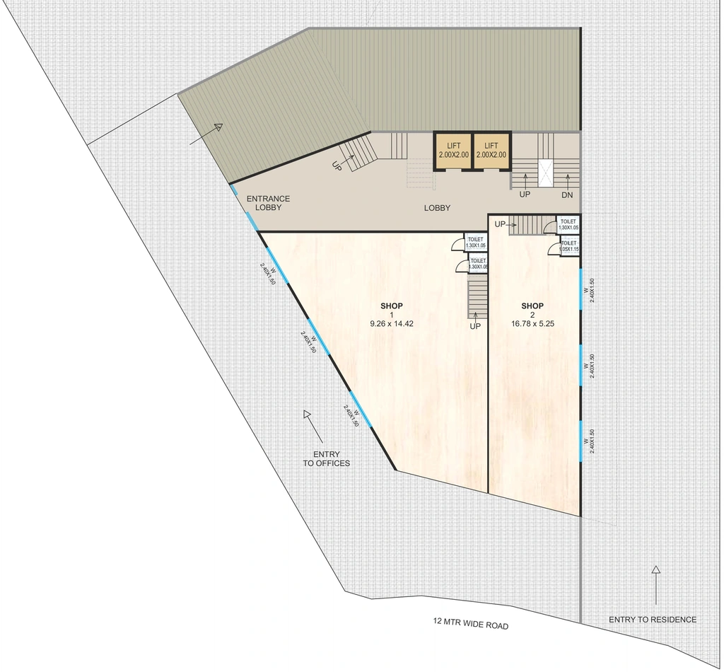 Floor Plan of Commercial Aura Sky Tower in Sharanpur, Nashik - Image 280810