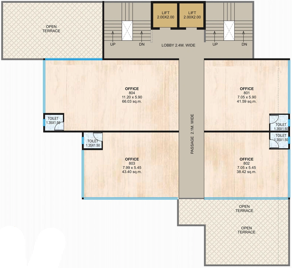 Floor Plan of Commercial Aura Sky Tower in Sharanpur, Nashik - Image 280806