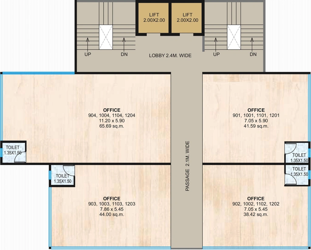 Floor Plan of Commercial Aura Sky Tower in Sharanpur, Nashik - Image 280807