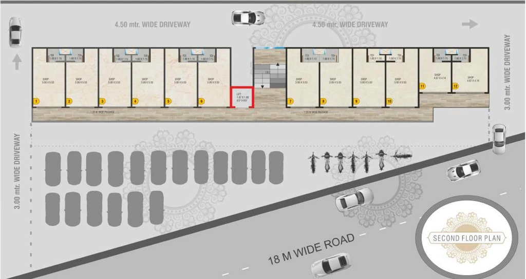 Floor Plan of Commercial Rishi Laxmi Square in Chehdi, Nashik - Image 280796