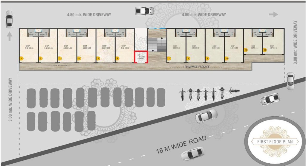 Floor Plan of Commercial Rishi Laxmi Square in Chehdi, Nashik - Image 280797