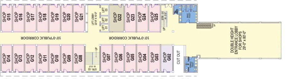 Floor Plan of Motiaz Guild Ford Square in Zirakpur, Chandigarh - Image 368348