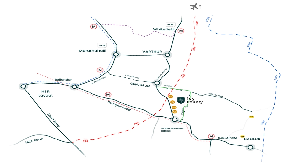 Location of Modern Spaaces Ivy County in Sarjapur Road, Bangalore - Image 335254