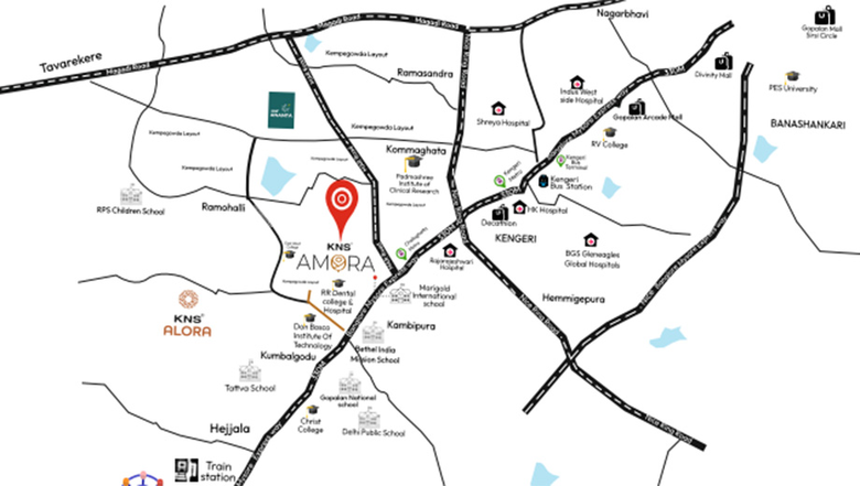 Location of KNS Amora in Mysore Road, Bangalore - Image 300229