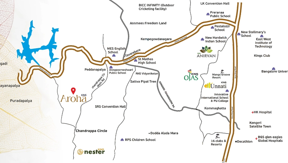 Location of KNS Aroha in Magadi Road, Bangalore - Image 331000