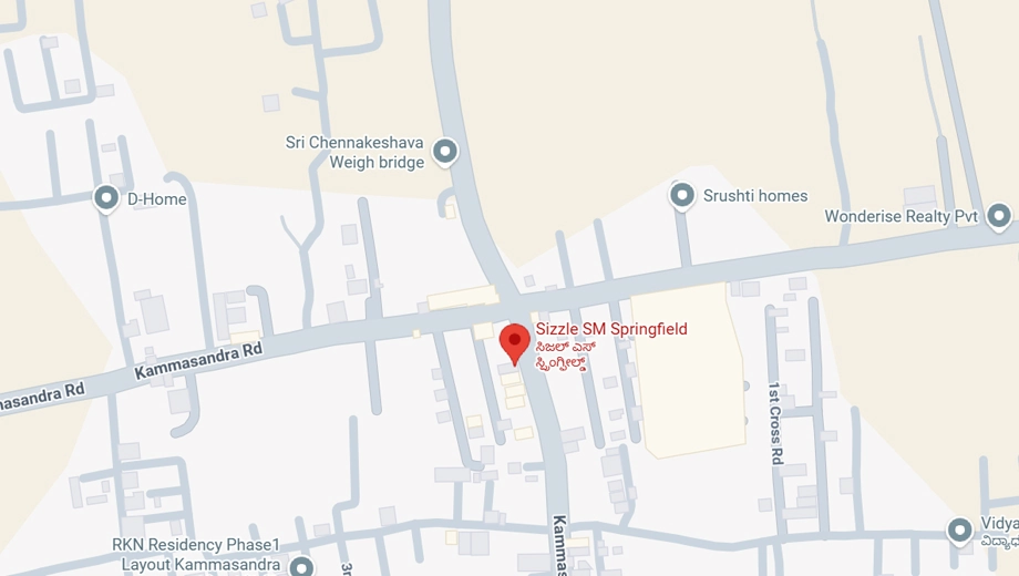 Location of Sizzle SM Springfield in Kammasandra, Bangalore - Image 334011