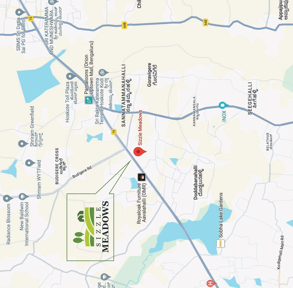 Location of Sizzle Meadows in Old Madras Road, Bangalore - Image 331708