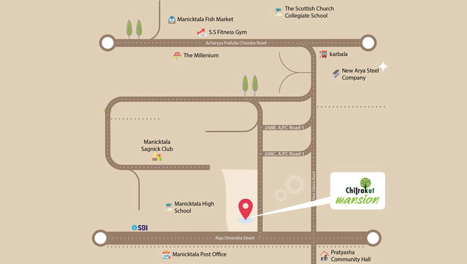 Location of Chitrakut Mansion in Manicktala, Kolkata - Image 322160