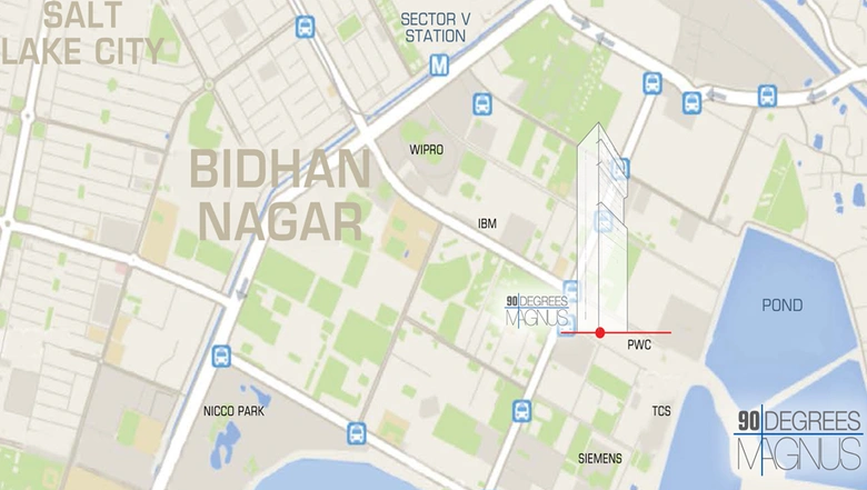 Location of 90 Degrees Magnus in Salt Lake, Kolkata - Image 309276