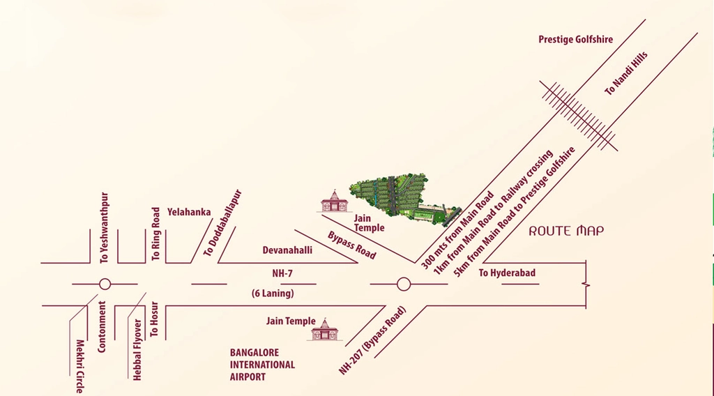 Location of Ajmal Flora Valley Phase 2 in Devanahalli, Bangalore - Image 335182