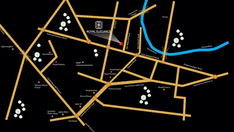 Location of Commercial ANP Royal Elegance in Rahatani, Pune - Image 281186