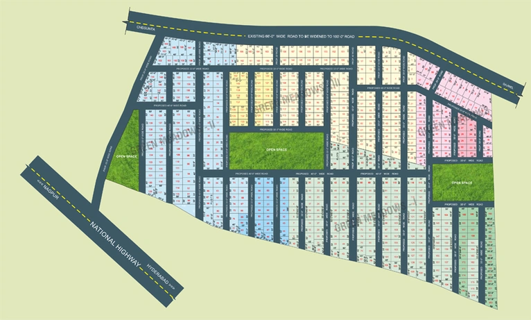 Master Plan of TMR Green Meadows in Medachal, Hyderabad - Image 301772