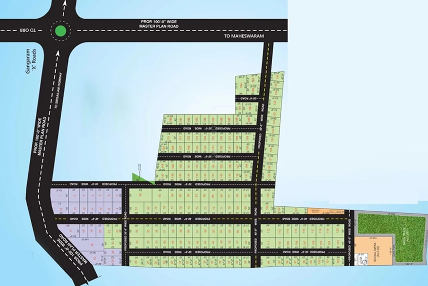 Master Plan of TMR Swiss County in Maheshwaram, Hyderabad - Image 301779