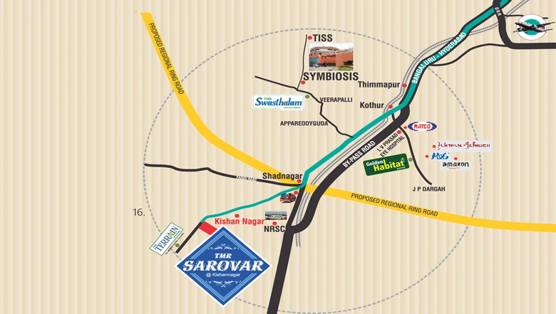 Location of TMR Sarovar in Shadnagar, Hyderabad - Image 301816