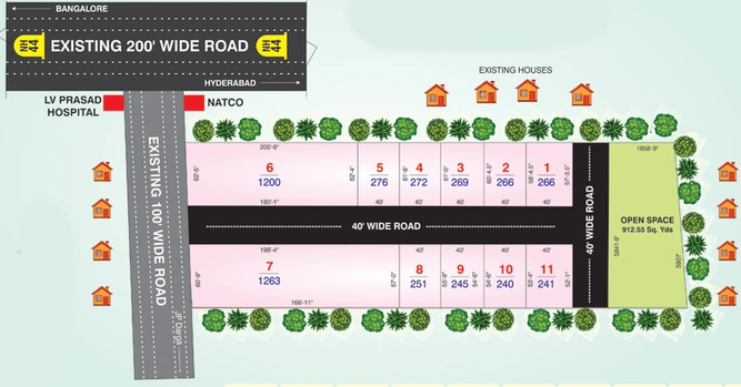 Master Plan of Sanjeevani County in Shadnagar, Hyderabad - Image 302696