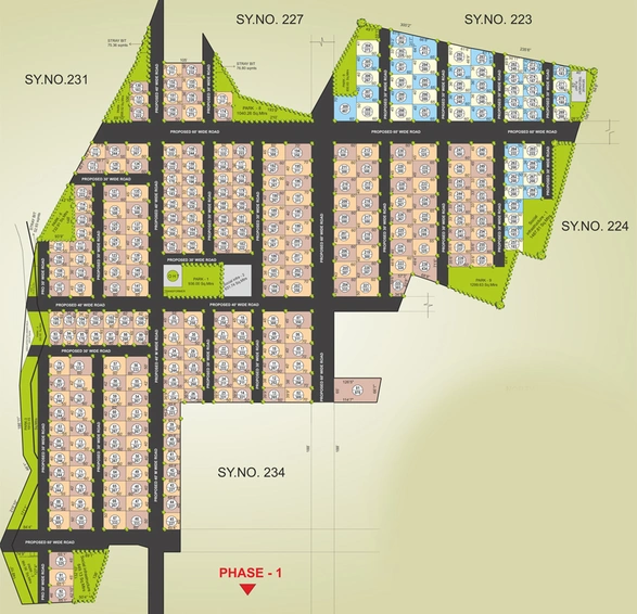 Master Plan of Green City Dukes County Phase 2 in Kollur, Hyderabad - Image 301048