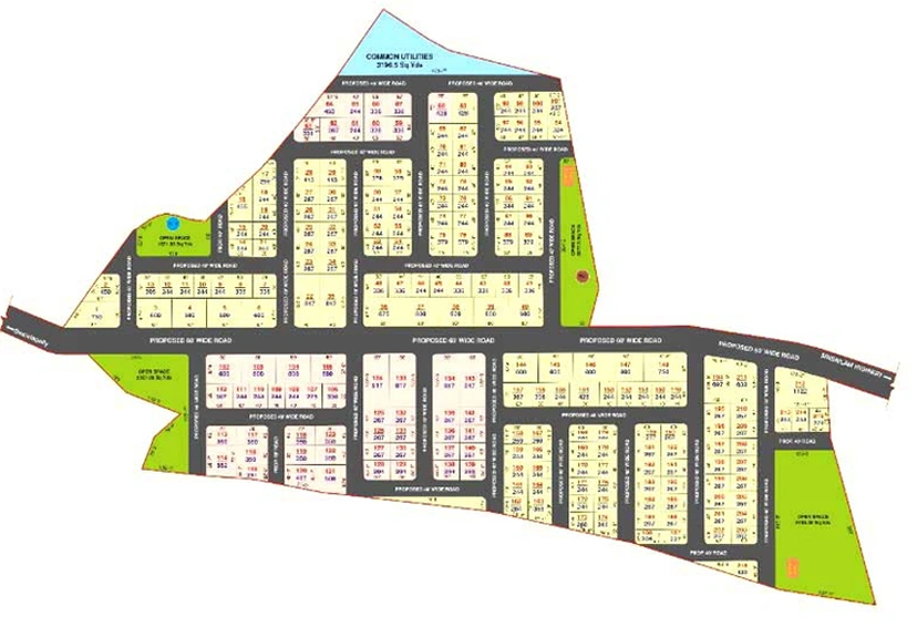 Master Plan of Green City Green Meadows in Maheshwaram, Hyderabad - Image 301107