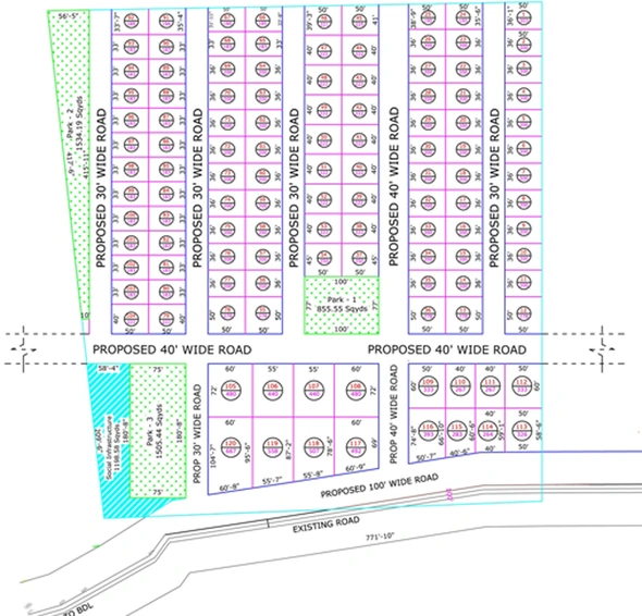 Master Plan of Green City Gachibowli County Phase 7 in Mokila, Hyderabad - Image 301102