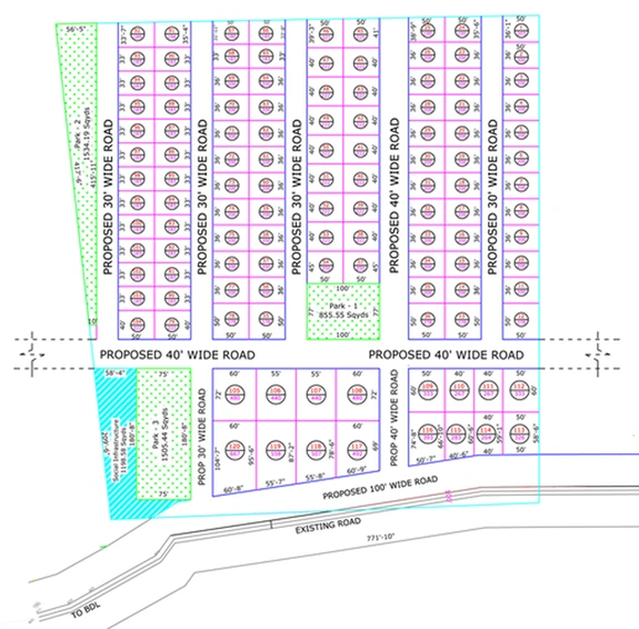 Master Plan of Green City Gachibowli County Phase 8 in Mokila, Hyderabad - Image 301090
