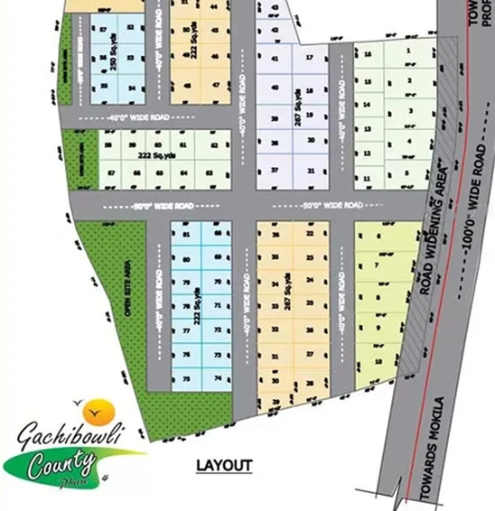 Master Plan of Green City Gachibowli County Phase 4 in Gachibowli, Hyderabad - Image 301322