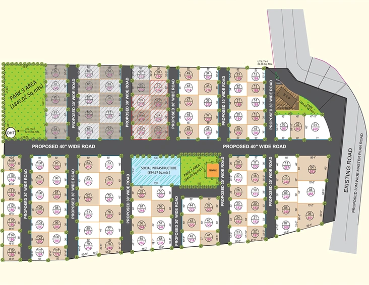 Master Plan of Green City Aerospace County Avenue in Adibatla, Hyderabad - Image 300443
