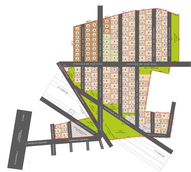 Master Plan of Green City Western County in Shankarpally, Hyderabad - Image 301450