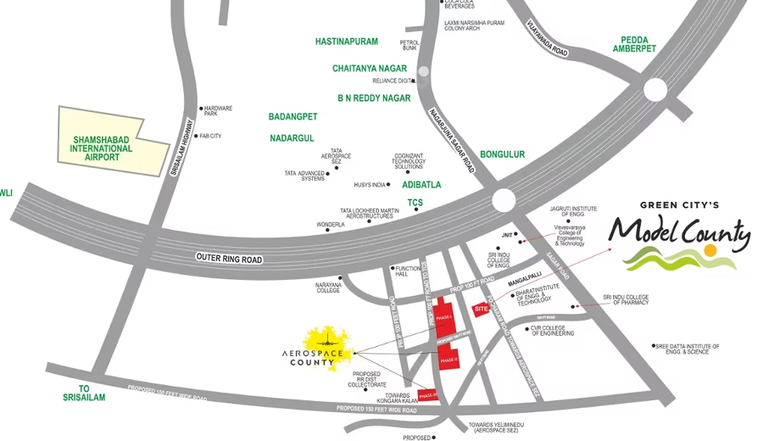 Location of Green City Green City's Model County in Mangalpally, Hyderabad - Image 301445