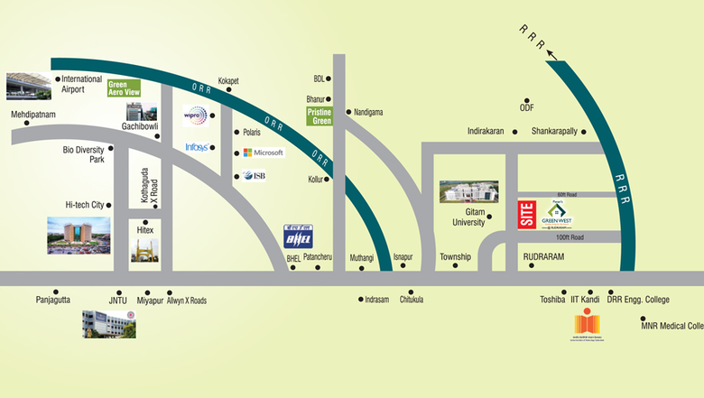 Location of Pavan Green West Phase 2 in Kondapur, Hyderabad - Image 308129