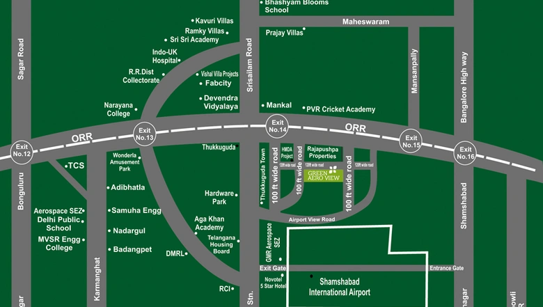 Location of Pavan Green Aero View in Tukkuguda, Hyderabad - Image 308114