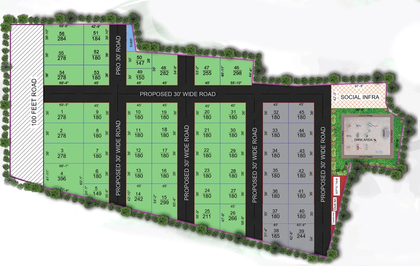 Master Plan of Real Rainbow County in Maheshwaram, Hyderabad - Image 316859