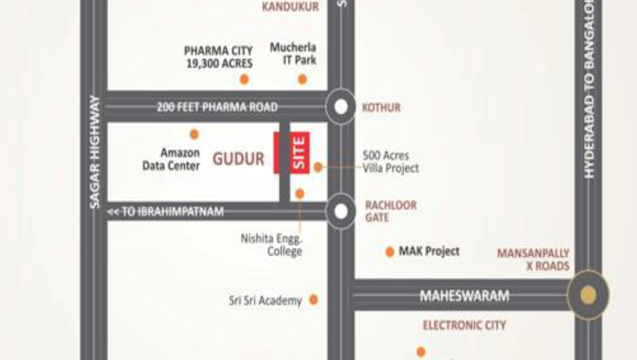 Location of Real Rainbow Garden in Kandukur, Hyderabad - Image 316864