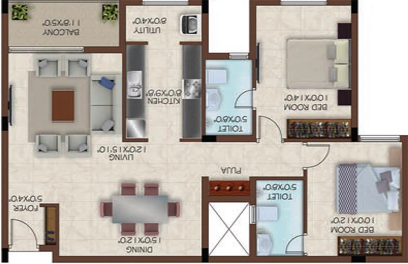 2 BHK Flat in Casagrand Aristo in Alandur, Chennai - Image 850479