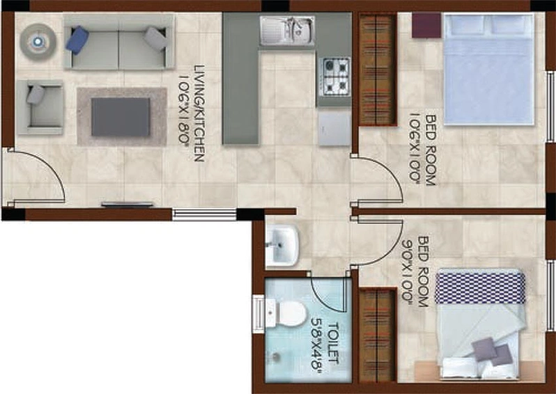 2 BHK Flat in Casagrand Aristo in Alandur, Chennai - Image 850477