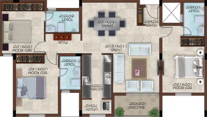 3 BHK Flat in Casagrand Aristo in Alandur, Chennai - Image 850482