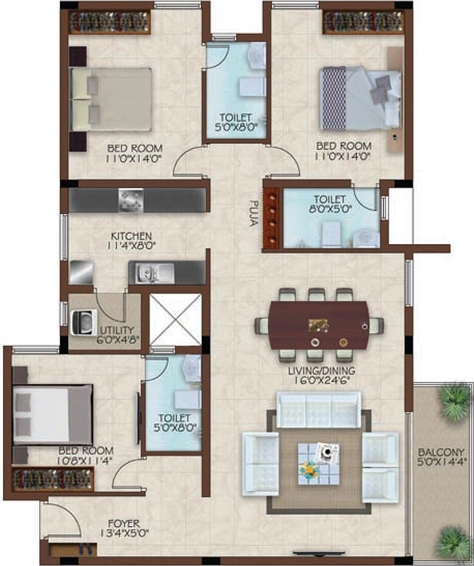 3 BHK Flat in Casagrand Aristo in Alandur, Chennai - Image 850485