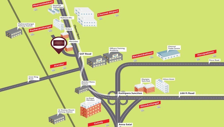 Location of Casagrand Aristo in Alandur, Chennai - Image 264511