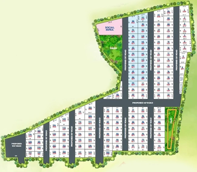 Master Plan of JB Serene County Phase 2 in Adibatla, Hyderabad - Image 308005