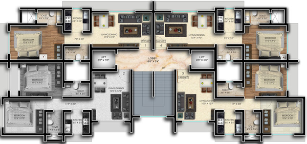 Floor Plan of Rajhans Vaibhav in Dahisar East, Mumbai - Image 35212
