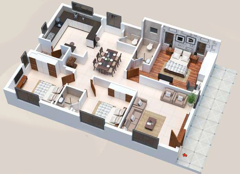 3 BHK Flat in Sri Bhuvi Urvi in Manneguda, Hyderabad - Image 852695