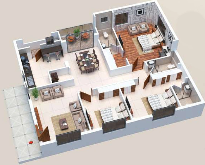 3 BHK Flat in Sri Bhuvi Urvi in Manneguda, Hyderabad - Image 852696