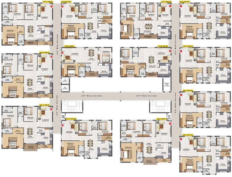 Floor Plan of Sri Bhuvi Urvi in Manneguda, Hyderabad - Image 272621