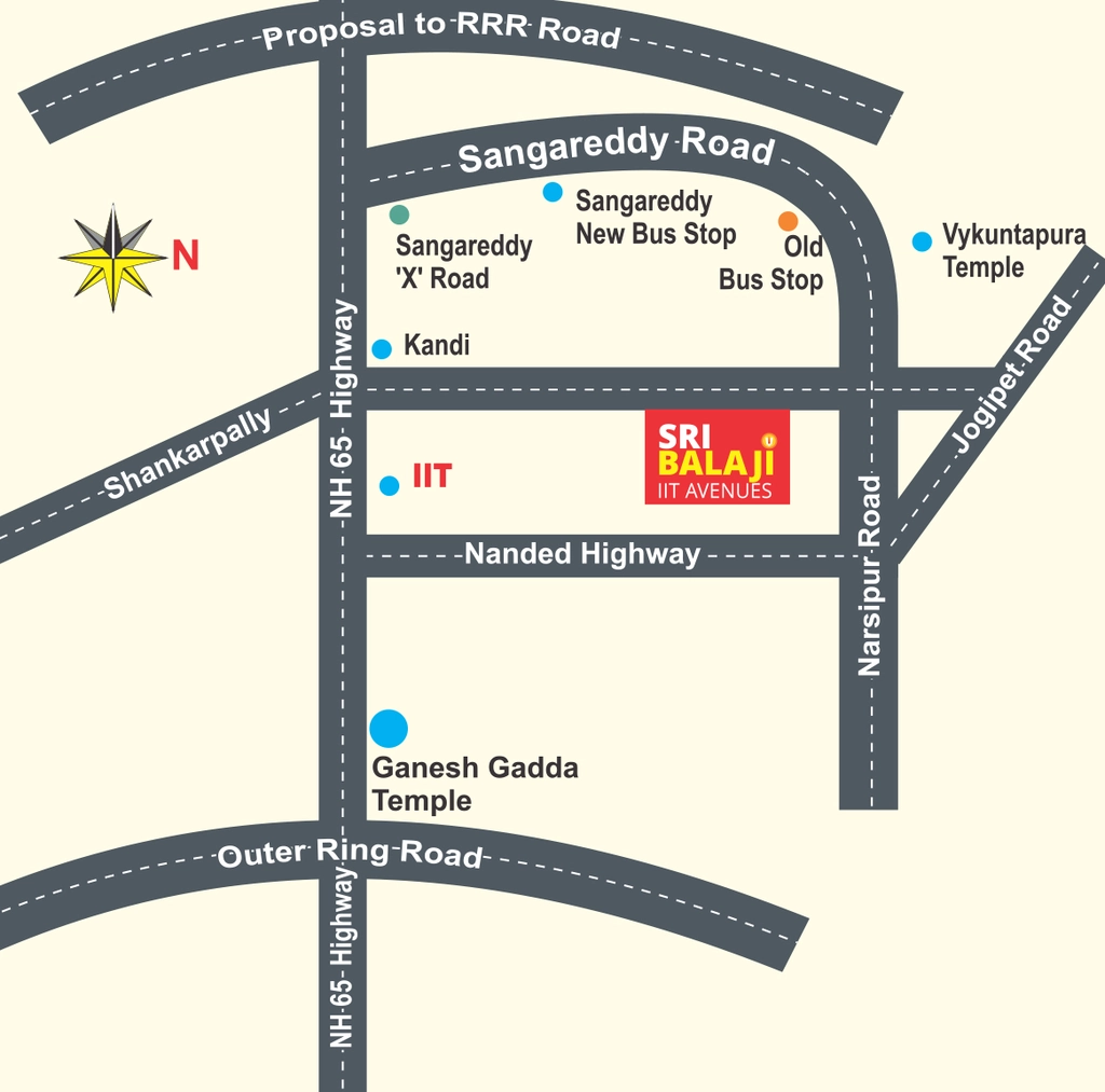 Location of BLR Sri Balaji IIT Avenues in Miyapur, Hyderabad - Image 354739