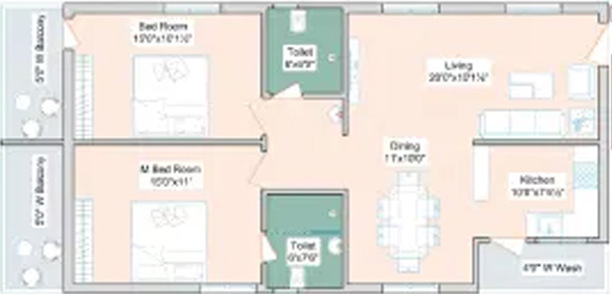 2 BHK Flat in Kaakatiya Diamond Heights in Velimela, Hyderabad - Image 852671
