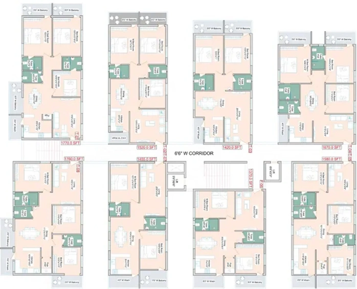 Floor Plan of Kaakatiya Diamond Heights in Velimela, Hyderabad - Image 272542