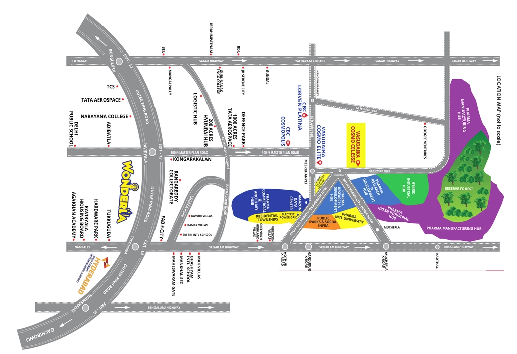 Location of Vasudaika Cosmo Celesse in Maheshwaram, Hyderabad - Image 346395