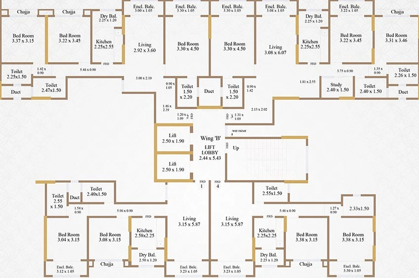 Floor Plan of Kabra Residency Park in Andheri East, Mumbai - Image 264810