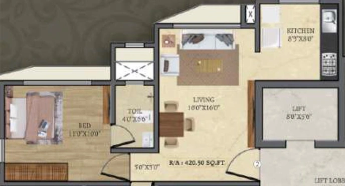 1 BHK Flat in Sun Sumit Yashodhan in Andheri East, Mumbai - Image 850640