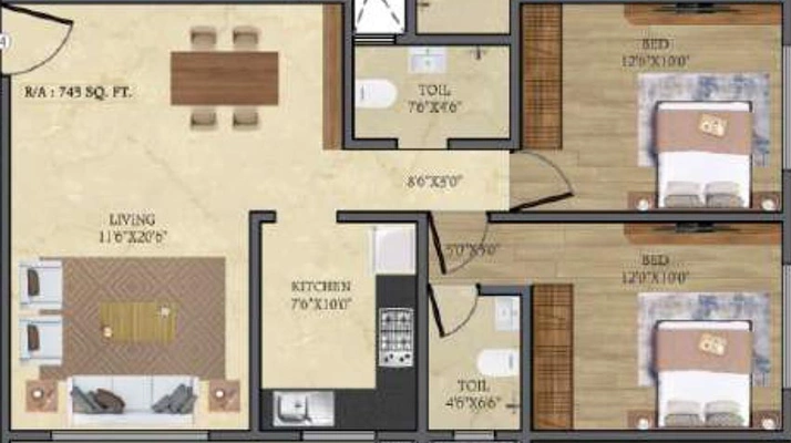 2 BHK Flat in Sun Sumit Yashodhan in Andheri East, Mumbai - Image 850641