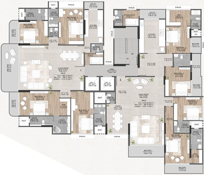 Floor Plan of Atlantis Tower in Khar West, Mumbai - Image 264935